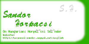 sandor horpacsi business card